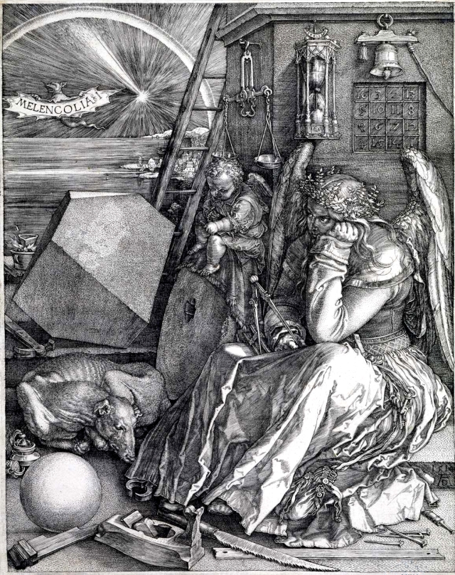 Melencolia 1, Engraving, 1514, 24 x 18.8cm, Staatliche Kunsthalle Karlsruhe, Germany