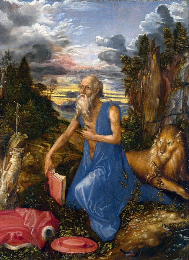 Saint Jerome in the Wilderness, ca. 1496, oil on wood, 23.1 x 17.4cm, National Gallery, London